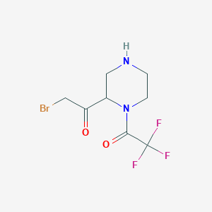 molecular formula C8H10BrF3N2O2 B12944409 1-(2-(2-Bromoacetyl)piperazin-1-yl)-2,2,2-trifluoroethanone 