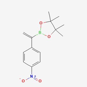 molecular formula C14H18BNO4 B12944489 4,4,5,5-Tetramethyl-2-(1-(4-nitrophenyl)vinyl)-1,3,2-dioxaborolane 