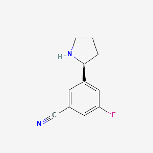 molecular formula C11H11FN2 B12944556 (S)-3-Fluoro-5-(pyrrolidin-2-yl)benzonitrile 