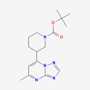 molecular formula C16H23N5O2 B12944577 Tert-butyl 3-(5-methyl-[1,2,4]triazolo[1,5-a]pyrimidin-7-yl)piperidine-1-carboxylate 