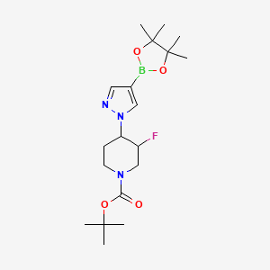 tert-Butyl 3-fluoro-4-(4-(4,4,5,5-tetramethyl-1,3,2-dioxaborolan-2-yl)-1H-pyrazol-1-yl)piperidine-1-carboxylate