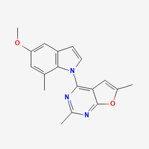 4-(5-Methoxy-7-methyl-1H-indol-1-yl)-2,6-dimethylfuro[2,3-d]pyrimidine