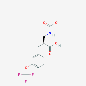 molecular formula C16H20F3NO5 B12944727 (S)-3-((tert-Butoxycarbonyl)amino)-2-(3-(trifluoromethoxy)benzyl)propanoic acid 