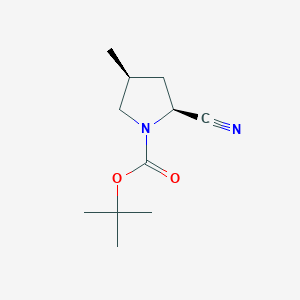 molecular formula C11H18N2O2 B12944742 tert-Butyl (2S,4S)-2-cyano-4-methylpyrrolidine-1-carboxylate 