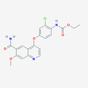 Ethyl (4-((6-carbamoyl-7-methoxyquinolin-4-yl)oxy)-2-chlorophenyl)carbamate