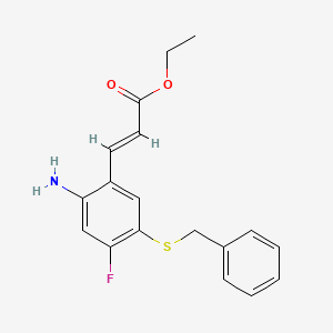 Ethyl (E)-3-(2-amino-5-(benzylthio)-4-fluorophenyl)acrylate