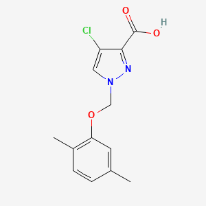 molecular formula C13H13ClN2O3 B12944772 4-Chloro-1-((2,5-dimethylphenoxy)methyl)-1H-pyrazole-3-carboxylic acid 