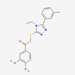 1-(3,4-dihydroxyphenyl)-2-{[4-ethyl-5-(3-methylphenyl)-4H-1,2,4-triazol-3-yl]sulfanyl}ethanone