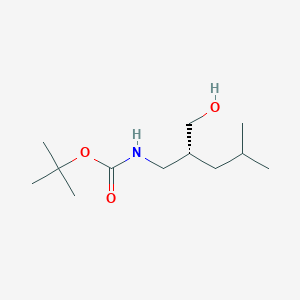 molecular formula C12H25NO3 B12944800 Boc-(R)-2-(aminomethyl)-4-methylpentan-1-ol 