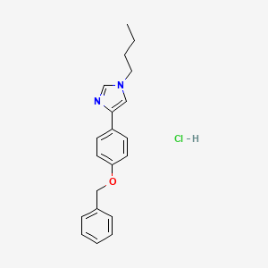 molecular formula C20H23ClN2O B12944806 Imidazole, 4-(p-benzyloxyphenyl)-1-butyl-, hydrochloride CAS No. 33624-74-7