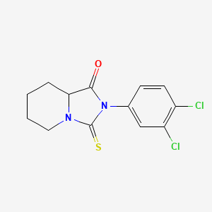 molecular formula C13H12Cl2N2OS B12944830 2-(3,4-Dichlorophenyl)-3-thioxohexahydroimidazo[1,5-a]pyridin-1(5h)-one CAS No. 60726-01-4