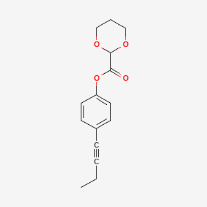 molecular formula C15H16O4 B12944840 4-(But-1-yn-1-yl)phenyl 1,3-dioxane-2-carboxylate 