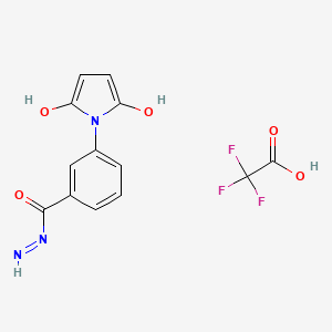 molecular formula C13H10F3N3O5 B12944841 3-(2,5-Dioxo-2,5-dihydro-1H-pyrrol-1-yl)benzohydrazide 2,2,2-trifluoroacetate 