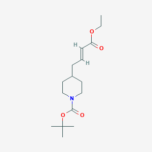 molecular formula C16H27NO4 B12944867 Ethyl 4-(N-BOC-4-piperidyl)trans-crotonate 