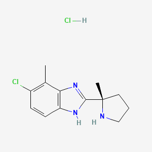 molecular formula C13H17Cl2N3 B12944872 (S)-6-Chloro-7-methyl-2-(2-methylpyrrolidin-2-yl)-1H-benzo[d]imidazole hydrochloride CAS No. 2244899-62-3