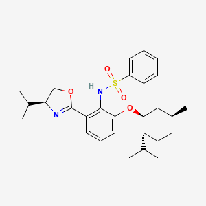 N-(2-((S)-4-Isopropyl-4,5-dihydrooxazol-2-yl)-6-(((1S,2R,5S)-2-isopropyl-5-methylcyclohexyl)oxy)phenyl)benzenesulfonamide