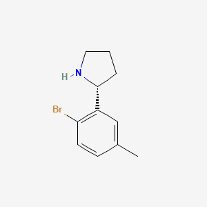 molecular formula C11H14BrN B12944897 (R)-2-(2-Bromo-5-methylphenyl)pyrrolidine 