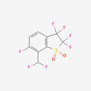 molecular formula C9H3F7O2S B12944914 7-(Difluoromethyl)-2,2,3,3,6-pentafluoro-2,3-dihydrobenzo[b]thiophene 1,1-dioxide 