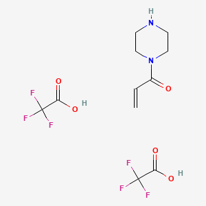 molecular formula C11H14F6N2O5 B12944919 1-(Piperazin-1-yl)prop-2-en-1-one Di(trifluoroacetic acid) salt 