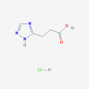 molecular formula C5H8ClN3O2 B12944956 3-(1H-1,2,4-Triazol-5-yl)propanoic acid hydrochloride 