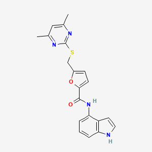 5-(((4,6-dimethylpyrimidin-2-yl)thio)methyl)-N-(1H-indol-4-yl)furan-2-carboxamide