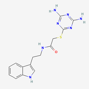 molecular formula C15H17N7OS B12944990 N-[2-(3-Indolyl)ethyl]-2-[(4,6-diamino-1,3,5-triazin-2-yl)thio]acetamide 