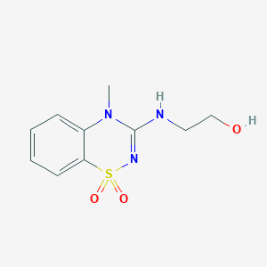 molecular formula C10H13N3O3S B012945 4-Methyl-3-(2-hydroxyethylamino)-4H-1,2,4-benzothiadiazin-1,1-dioxide CAS No. 109902-09-2