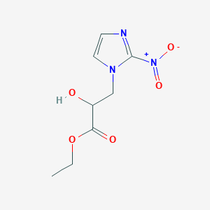 molecular formula C8H11N3O5 B12945015 Ethyl 2-hydroxy-3-(2-nitroimidazol-1-yl)propanoate CAS No. 22813-49-6