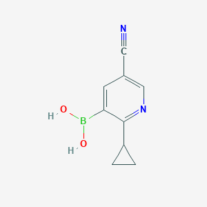 molecular formula C9H9BN2O2 B12945038 (5-Cyano-2-cyclopropylpyridin-3-yl)boronic acid 