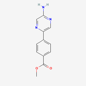 molecular formula C12H11N3O2 B12945086 Methyl 4-(5-aminopyrazin-2-yl)benzoate 