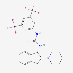 molecular formula C23H23F6N3S B12945109 1-(3,5-Bis(trifluoromethyl)phenyl)-3-((1S,2R)-2-(piperidin-1-yl)-2,3-dihydro-1H-inden-1-yl)thiourea 