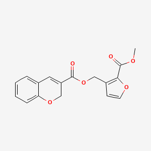 molecular formula C17H14O6 B12945117 (2-(Methoxycarbonyl)furan-3-yl)methyl 2H-chromene-3-carboxylate 