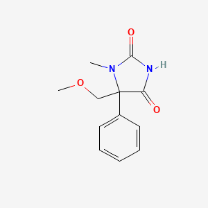 molecular formula C12H14N2O3 B12945131 5-(Methoxymethyl)-1-methyl-5-phenylimidazolidine-2,4-dione CAS No. 7355-85-3