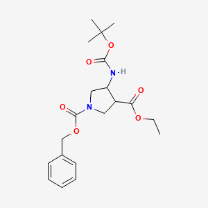 1-Benzyl 3-ethyl 4-((tert-butoxycarbonyl)amino)pyrrolidine-1,3-dicarboxylate