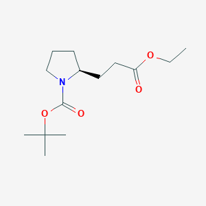 molecular formula C14H25NO4 B12945145 tert-Butyl (S)-2-(3-ethoxy-3-oxopropyl)pyrrolidine-1-carboxylate 