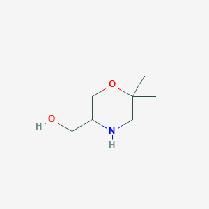 molecular formula C7H15NO2 B12945225 (6,6-Dimethylmorpholin-3-yl)methanol 