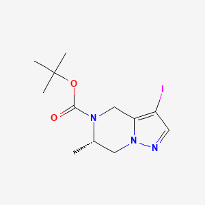 molecular formula C12H18IN3O2 B12945230 (S)-tert-butyl 3-iodo-6-methyl-6,7-dihydropyrazolo[1,5-a]pyrazine-5(4H)-carboxylate 