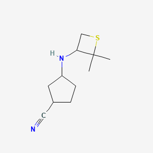 molecular formula C11H18N2S B12945246 3-((2,2-Dimethylthietan-3-yl)amino)cyclopentane-1-carbonitrile 