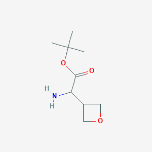 molecular formula C9H17NO3 B12945250 tert-Butyl 2-amino-2-(oxetan-3-yl)acetate 