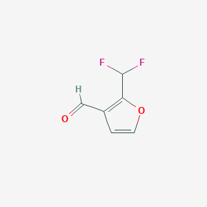 molecular formula C6H4F2O2 B12945274 2-(Difluoromethyl)furan-3-carbaldehyde 