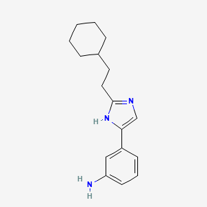 molecular formula C17H23N3 B12945302 3-[2-(2-cyclohexylethyl)-1H-imidazol-5-yl]aniline CAS No. 651354-29-9