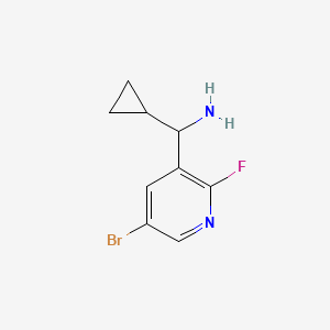 molecular formula C9H10BrFN2 B12945312 (5-Bromo-2-fluoropyridin-3-yl)(cyclopropyl)methanamine 