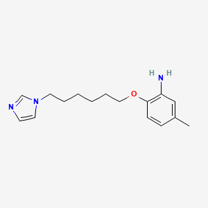 molecular formula C16H23N3O B12945343 2-((6-(1H-Imidazol-1-yl)hexyl)oxy)-5-methylaniline CAS No. 88138-78-7