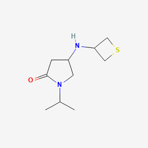 molecular formula C10H18N2OS B12945348 1-Isopropyl-4-(thietan-3-ylamino)pyrrolidin-2-one 