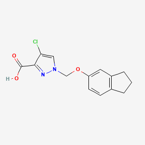 4-Chloro-1-(((2,3-dihydro-1H-inden-5-yl)oxy)methyl)-1H-pyrazole-3-carboxylic acid