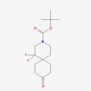 molecular formula C15H23F2NO3 B12945437 tert-Butyl 1,1-difluoro-9-oxo-3-azaspiro[5.5]undecane-3-carboxylate 