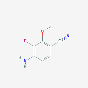 molecular formula C8H7FN2O B12945448 4-Amino-3-fluoro-2-methoxybenzonitrile 