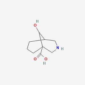 molecular formula C9H15NO3 B12945462 9-Hydroxy-3-azabicyclo[3.3.1]nonane-1-carboxylic acid 