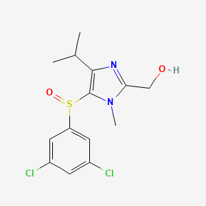 molecular formula C14H16Cl2N2O2S B12945544 1H-Imidazole-2-methanol, 5-((3,5-dichlorophenyl)sulfinyl)-1-methyl-4-(1-methylethyl)- CAS No. 178980-01-3