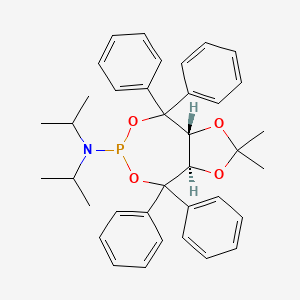 molecular formula C37H42NO4P B12945547 (3aR,8aR)-N,N-Diisopropyl-2,2-dimethyl-4,4,8,8-tetraphenyltetrahydro-[1,3]dioxolo[4,5-e][1,3,2]dioxaphosphepin-6-amine 